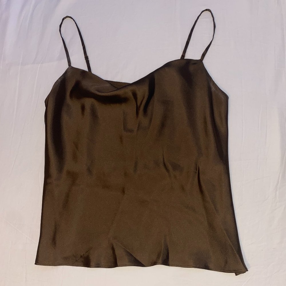 Brown River Island Cowl Neck Cami